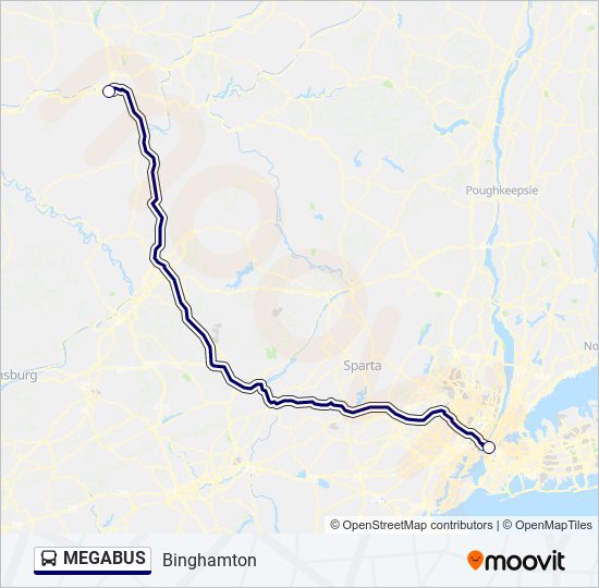 Mapa de MEGABUS de autobús