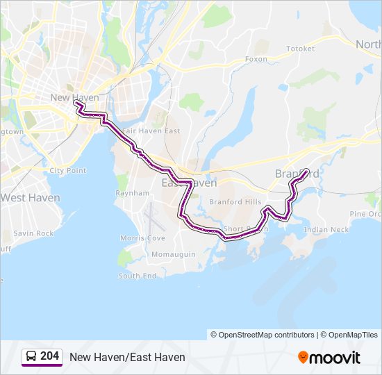 204 bus Line Map