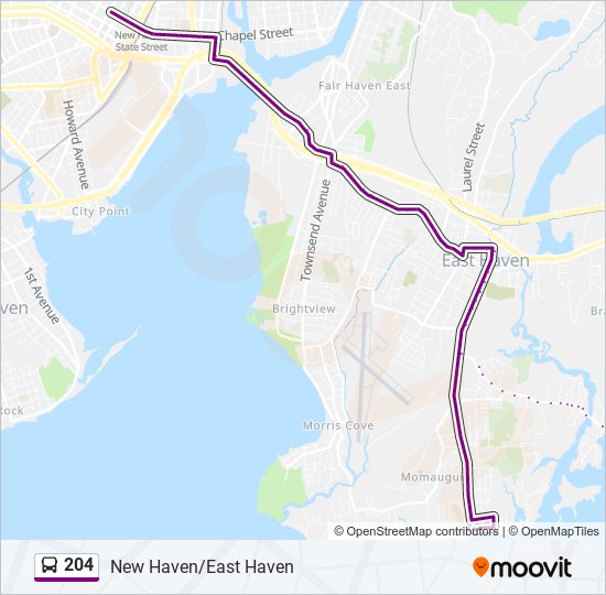 204 bus Line Map