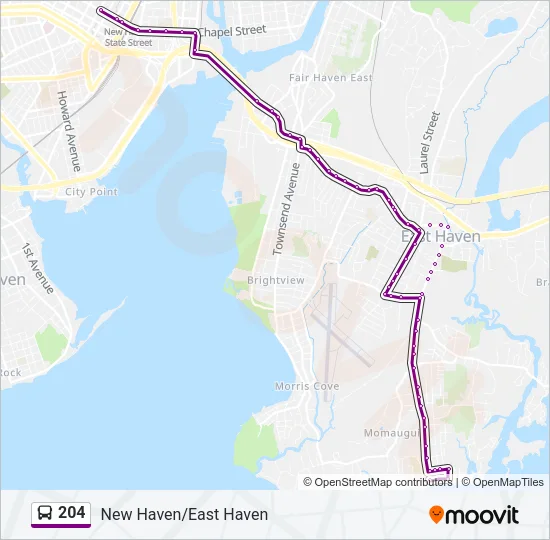 204 Bus Line Map