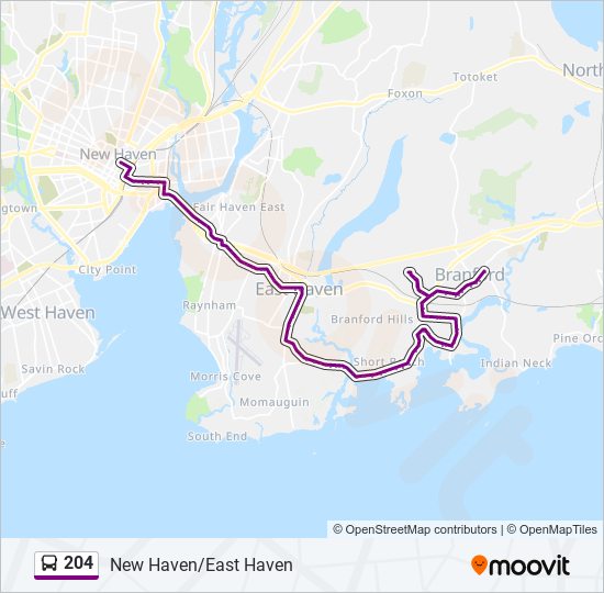 Mapa de 204 de autobús