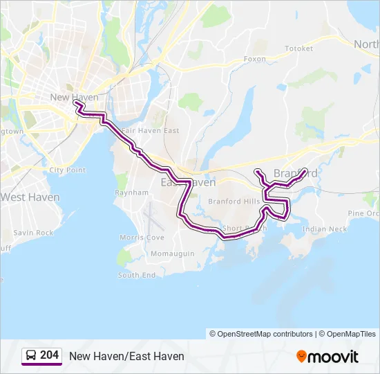 204 Bus Line Map