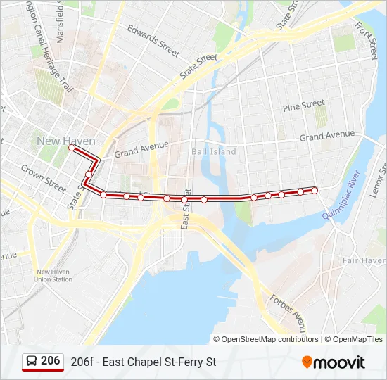 206 Bus Line Map