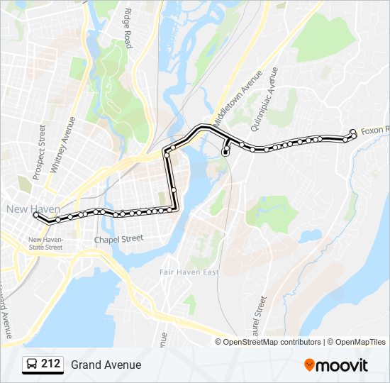 212 bus Line Map