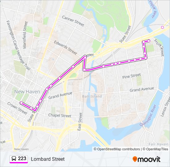 Mapa de 223 de autobús