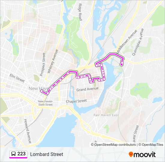 223 Bus Line Map