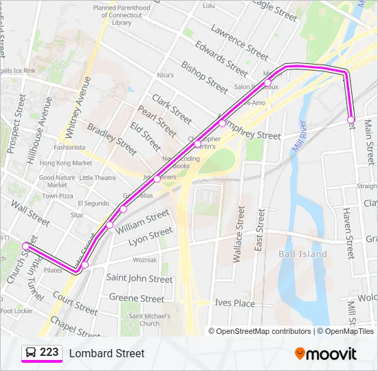 223 Bus Line Map