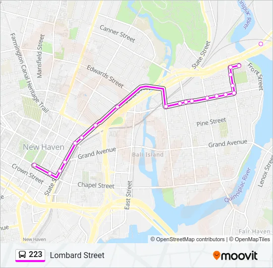 223 Bus Line Map