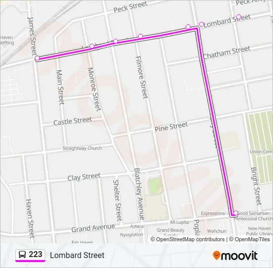 223 Bus Line Map