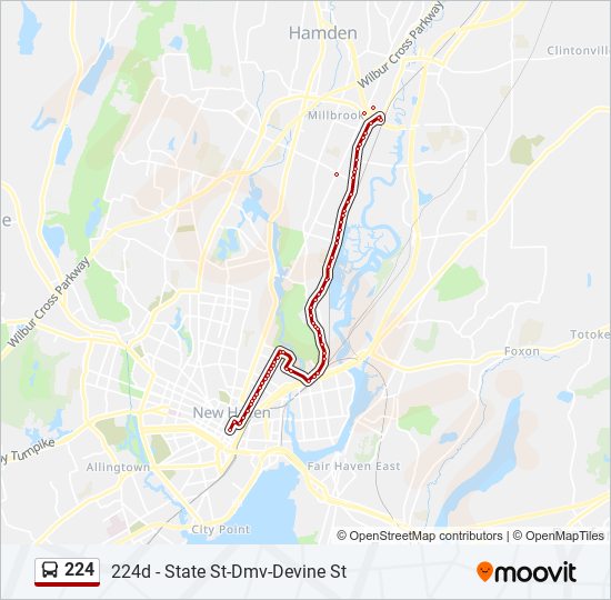 224 bus Line Map