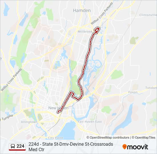 Mapa de 224 de autobús