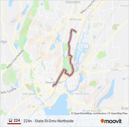 224 bus Line Map