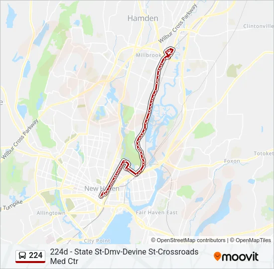 224 Bus Line Map