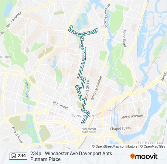 234 bus Line Map