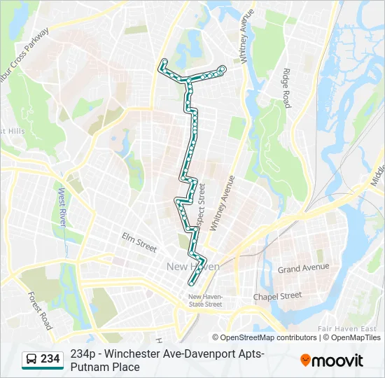 234 Bus Line Map
