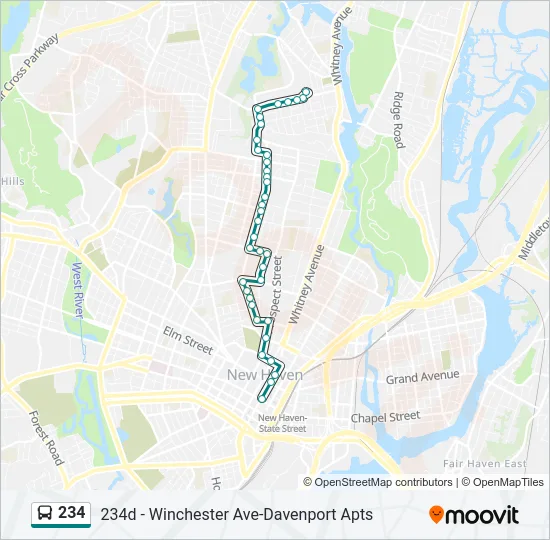 234 Bus Line Map