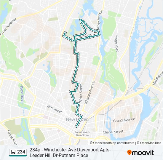 Mapa de 234 de autobús