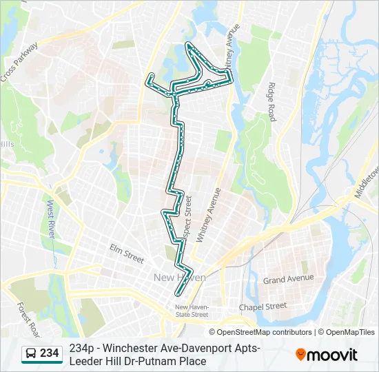 234 Bus Line Map