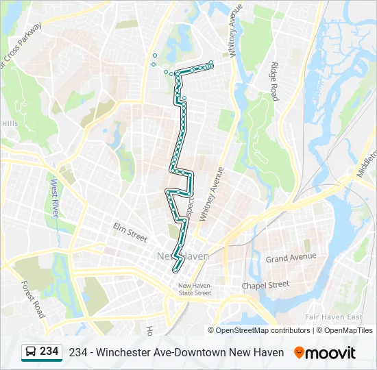 234 Bus Line Map