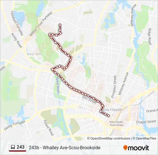 243 Bus Line Map