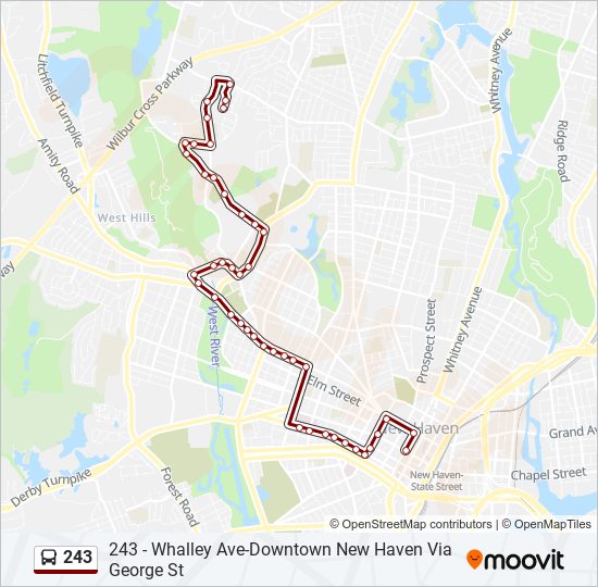 Ruta 243: horarios, paradas y mapas - 243 - Whalley Ave-Downtown New ...