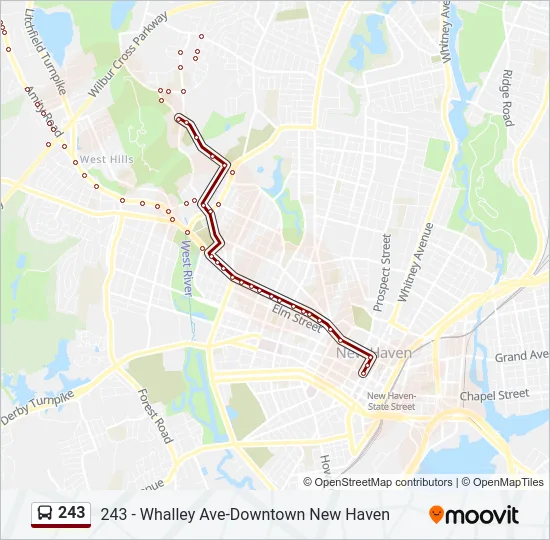 243 Bus Line Map