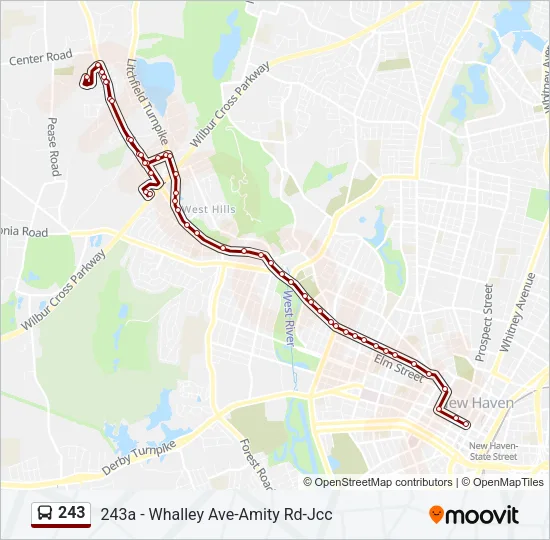 243 Bus Line Map