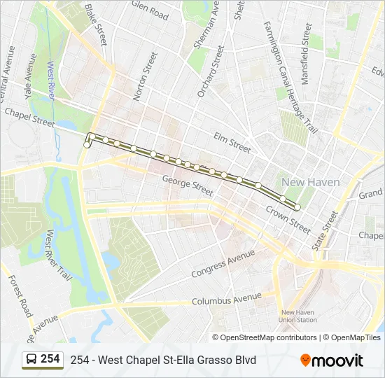 254 Bus Line Map