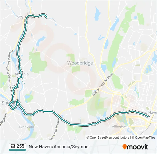 255 Bus Line Map