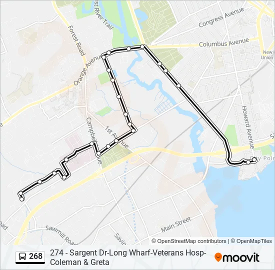 268 Bus Line Map