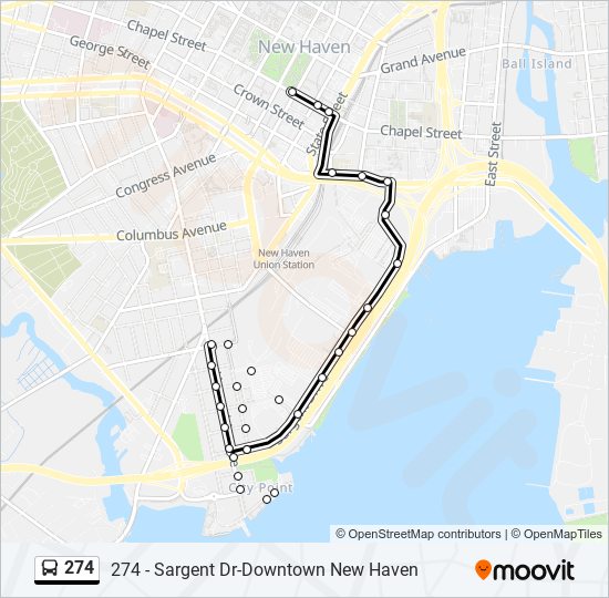 274 bus Line Map