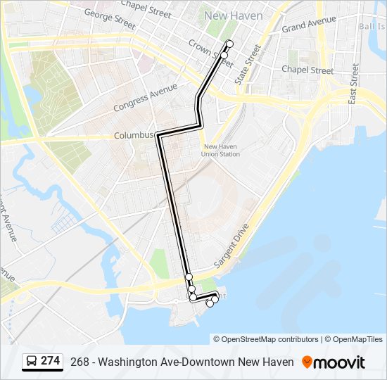 274 bus Line Map