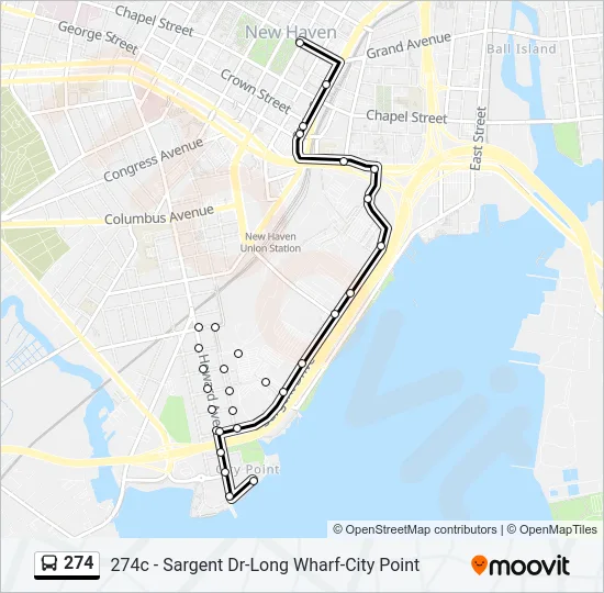 274 Bus Line Map