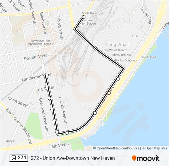 274 bus Line Map