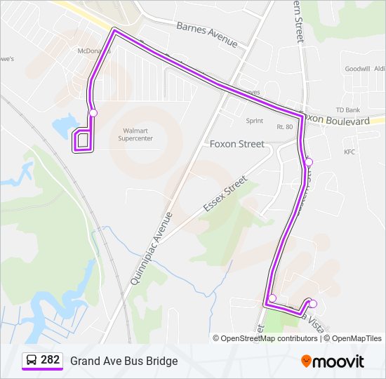 Mapa de 282 de autobús