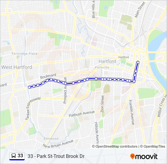 33 bus Line Map