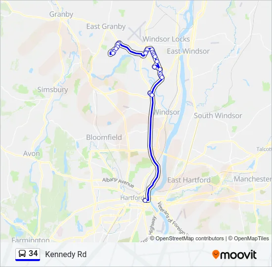 34 Bus Line Map