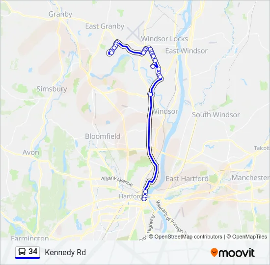 34 Bus Line Map