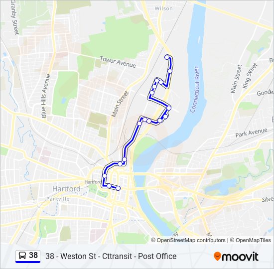 38 bus Line Map