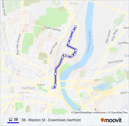 38 bus Line Map