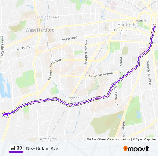 39 bus Line Map