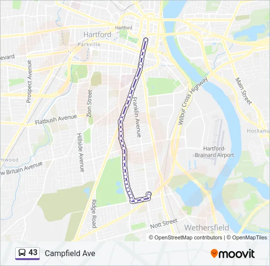 43 Bus Line Map