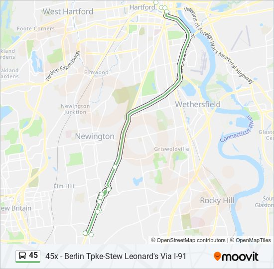 45 bus Line Map