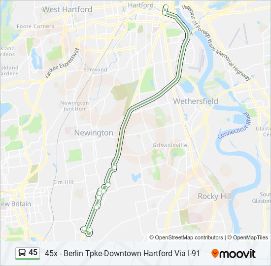 Mapa de 45 de autobús