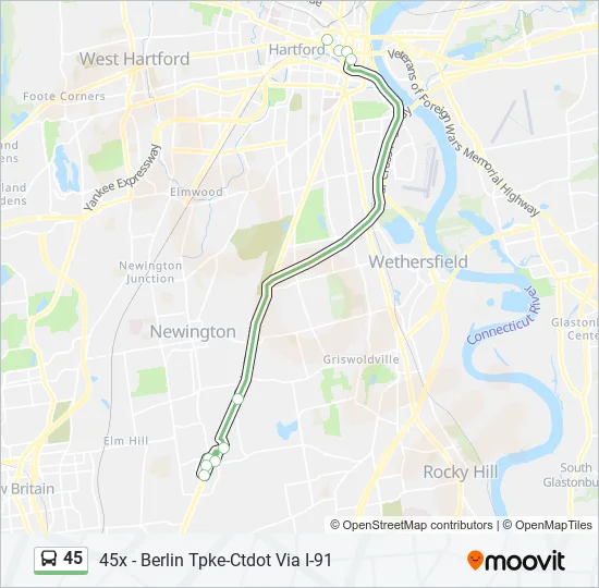 45 Bus Line Map