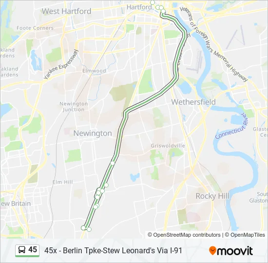 45 Bus Line Map