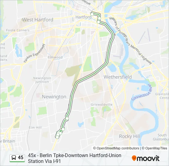 45 Bus Line Map