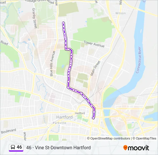 46 Bus Line Map