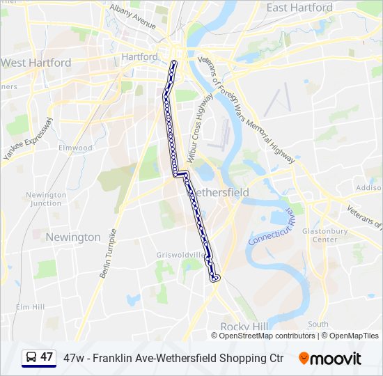 47 bus Line Map