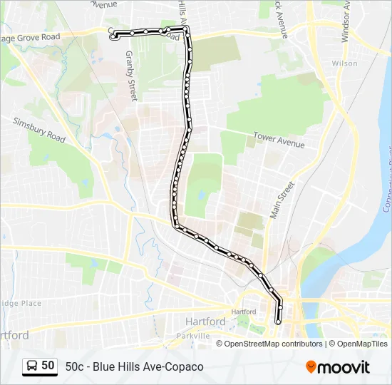 50 Bus Line Map